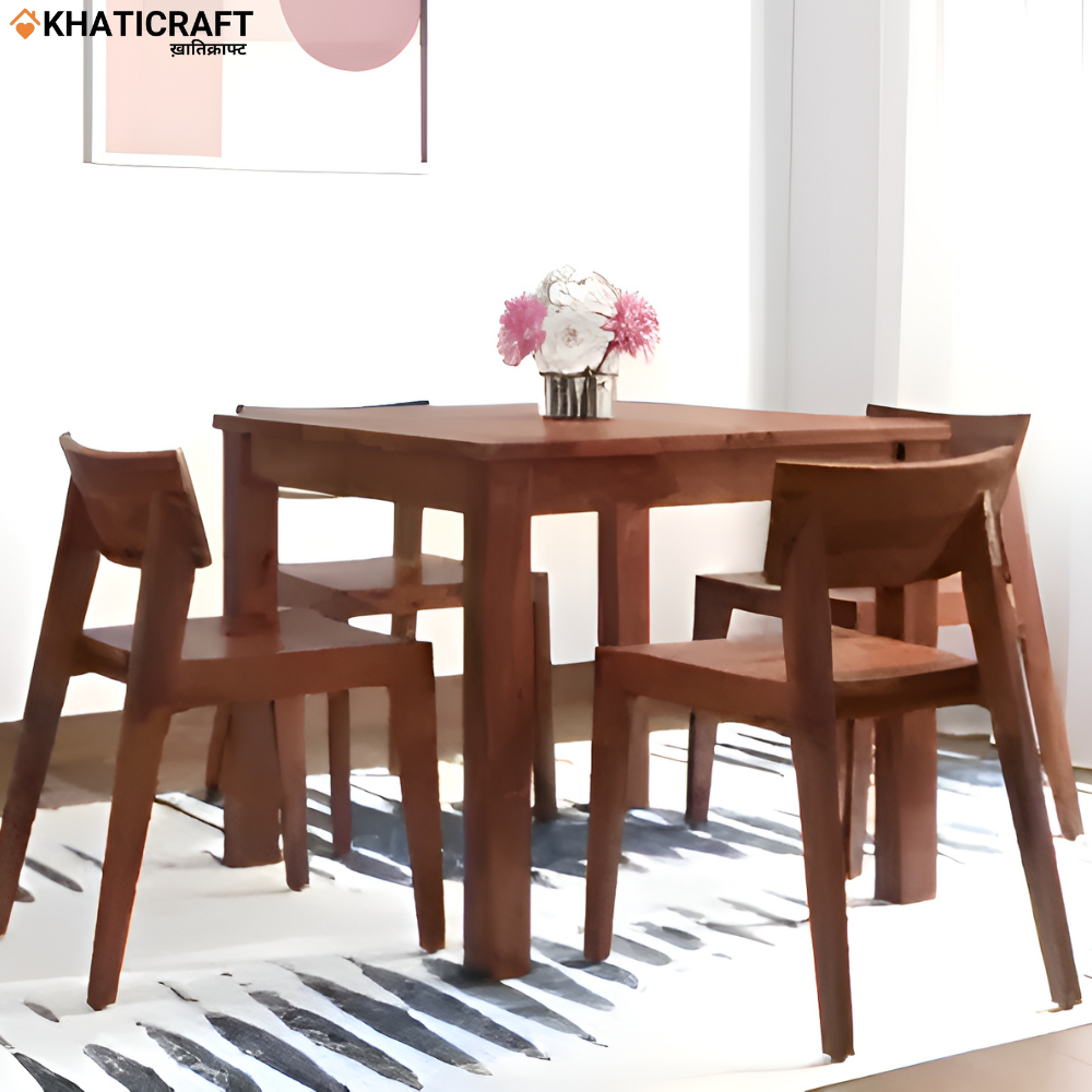 Hina Rami Solid Wood Sheesham 4 Seater Dining Set