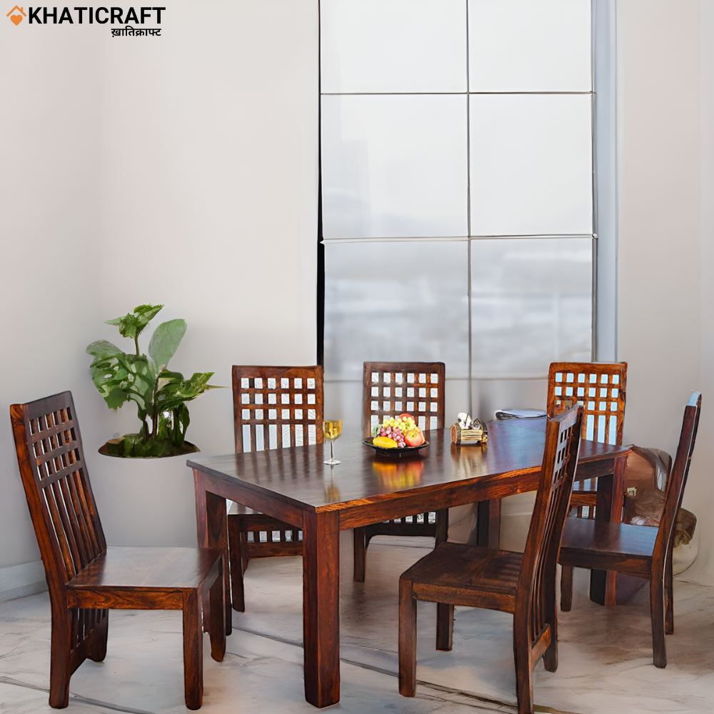 Hina Chavi Solid Wood Sheesham 6 Seater Dining Set