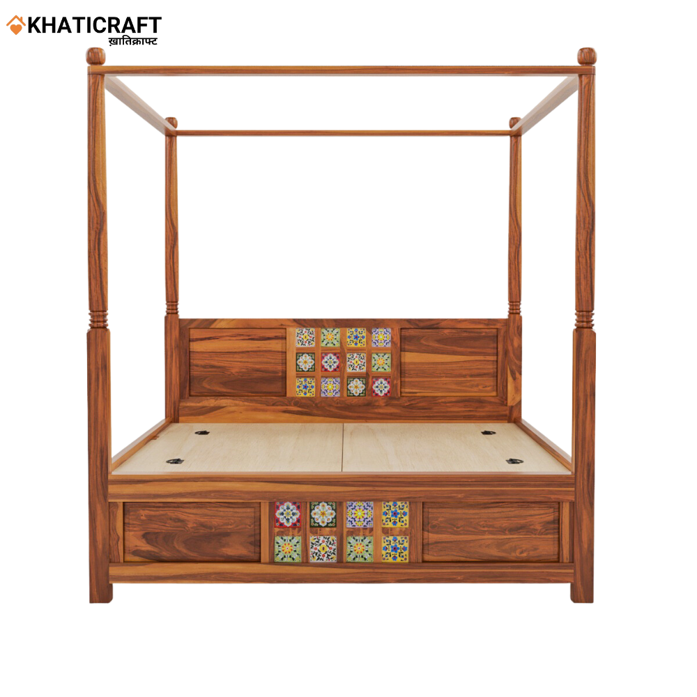 Chitra Solid Wood Sheesham Poster Bed