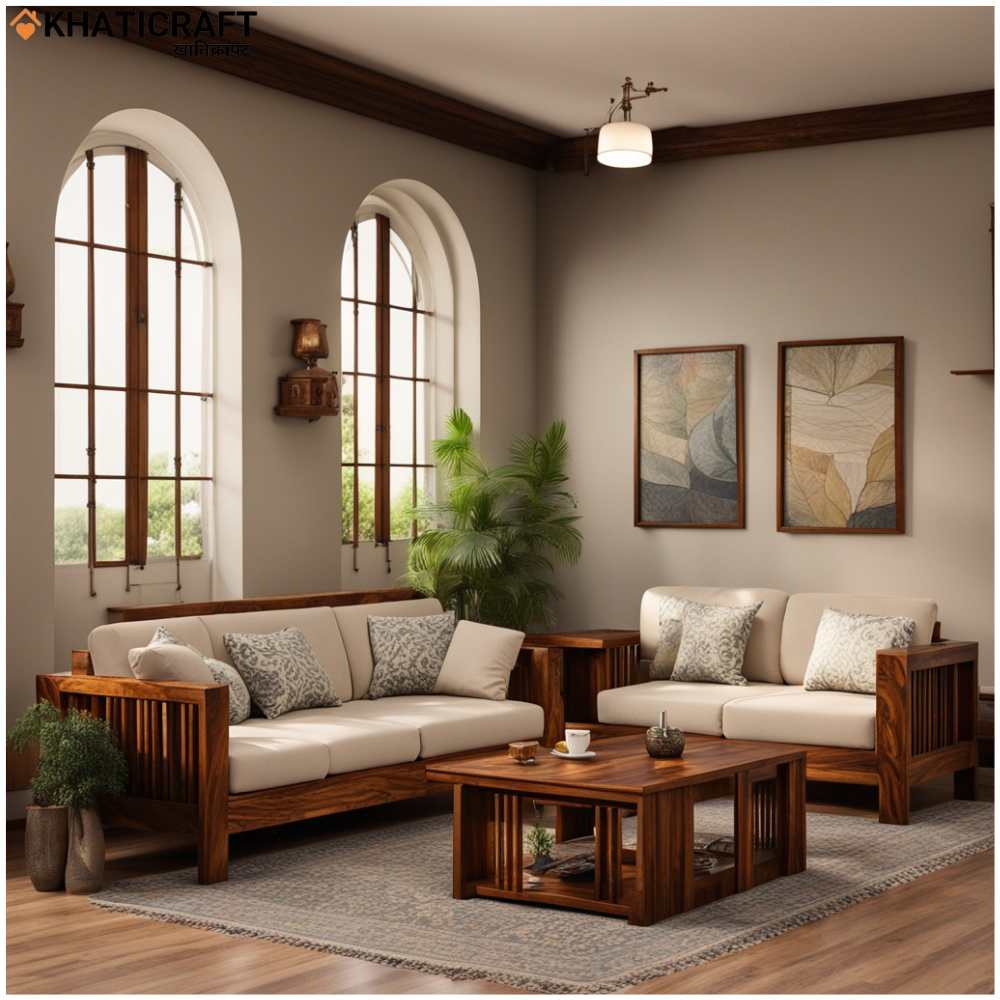 Hola Solid Wood Sheesham 5 Seater Sofa