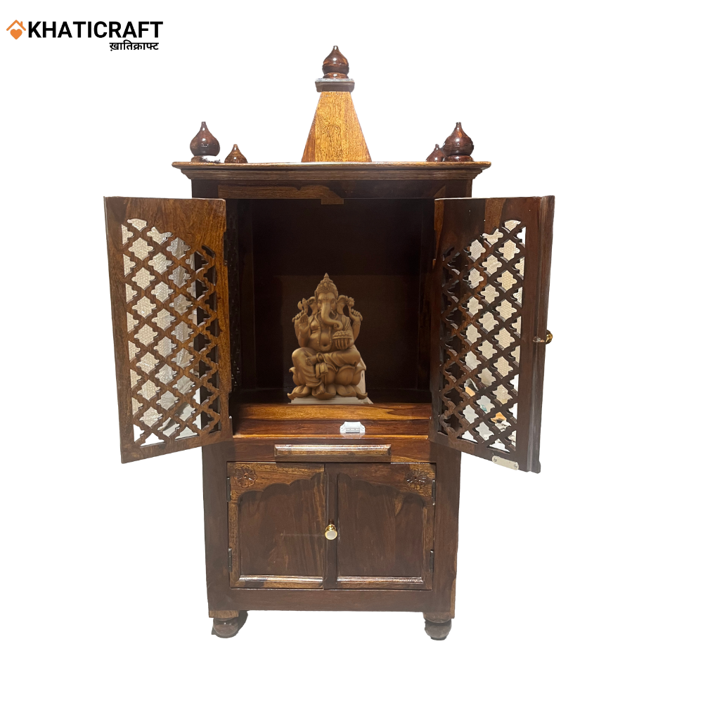 Ira Solid Wood Sheesham Temple with Storage