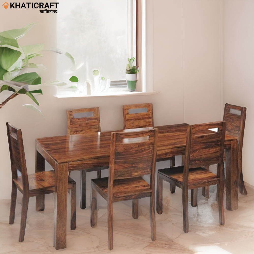 Hina Niru Solid Wood Sheesham 6 Seater Dining Set