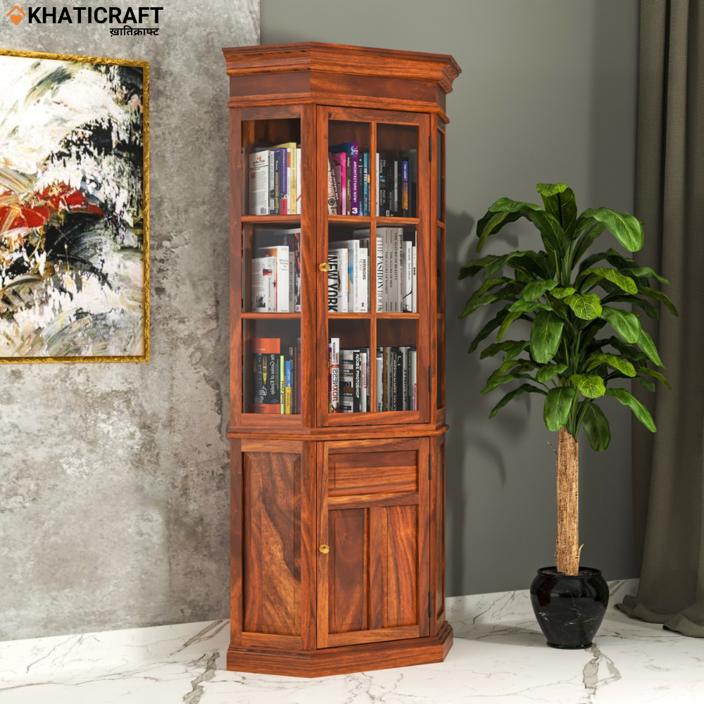 Ziya Solid Wood Sheesham Corner Cabinet