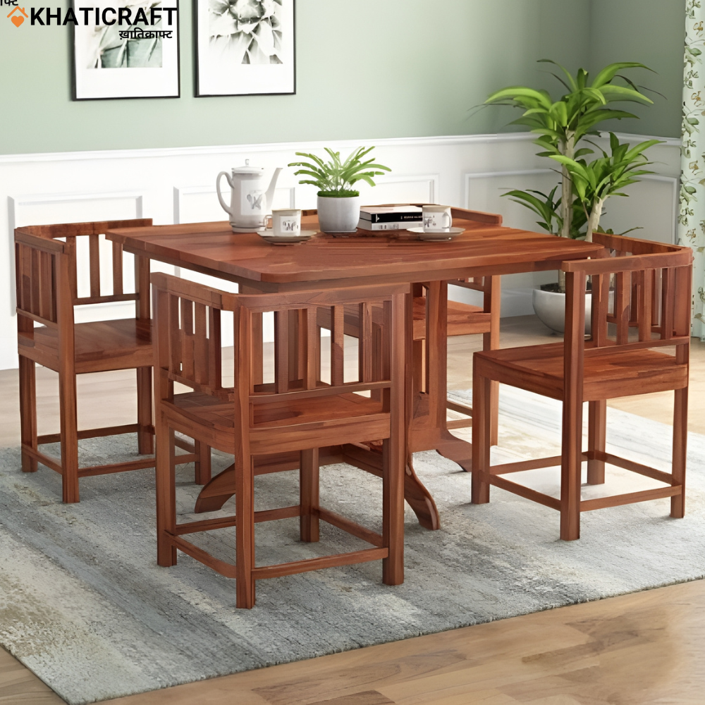 Sara Solid Wood Sheesham 4 Seater Compact Dining Set