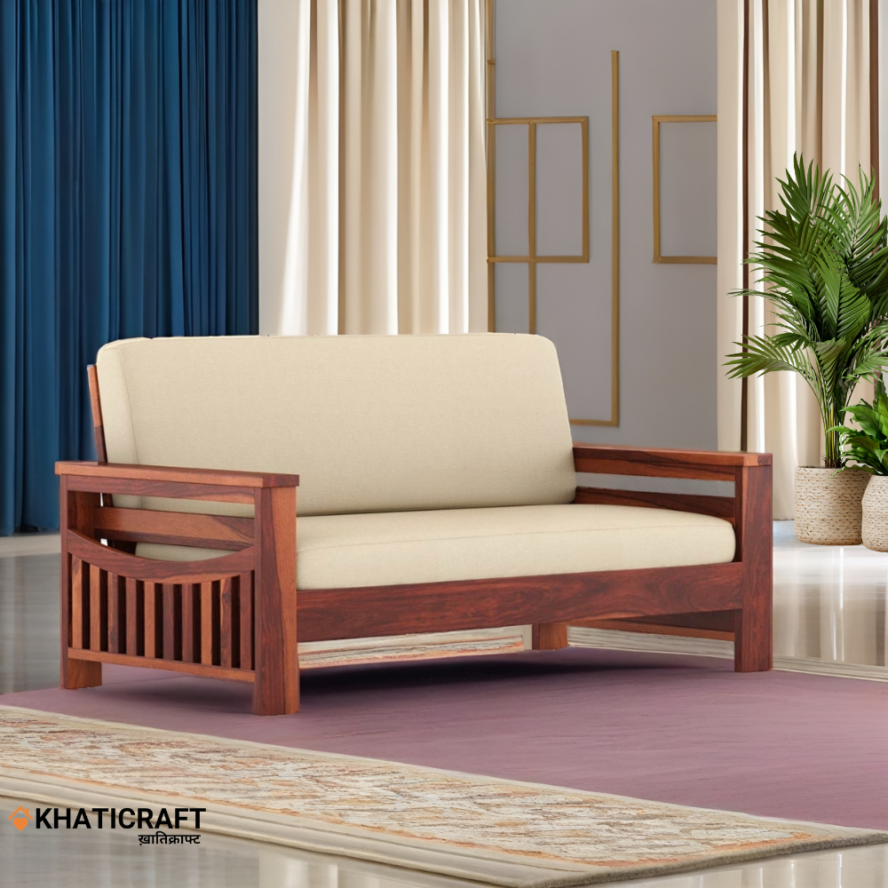 Molai Solid Wood Sheesham 2 Seater Sofa