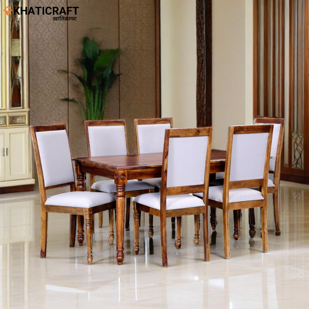 Kavya Kunj Solid Wood Sheesham 6 Seater Dining Set