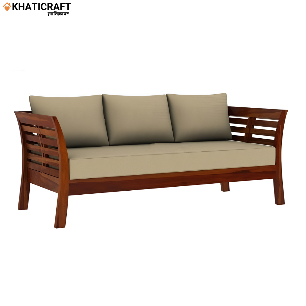 Netra Solid Wood Sheesham 3 Seater Sofa