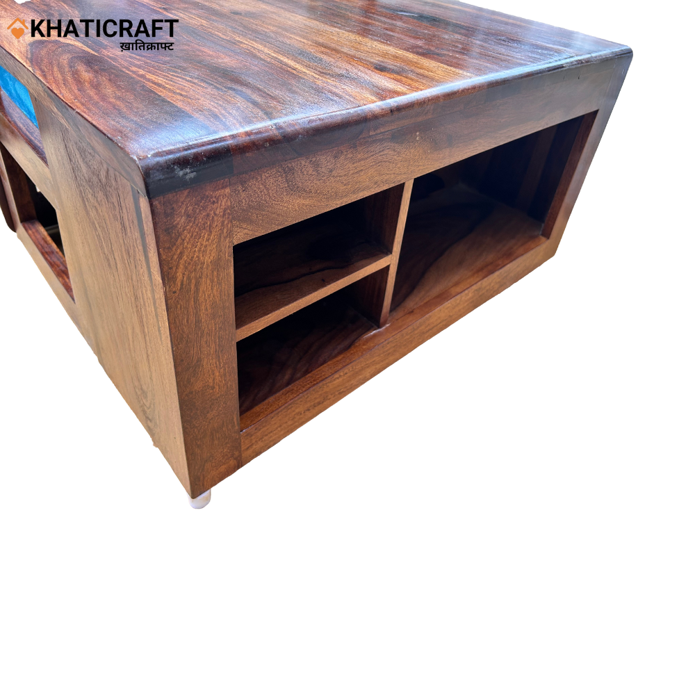 Kavya Solid Wood Sheesham Nested Coffee Table Set of 5(1+4)