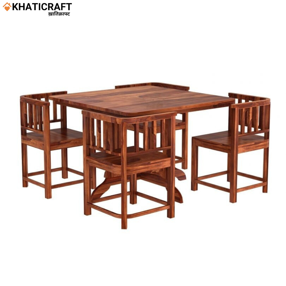 Sara Solid Wood Sheesham 4 Seater Compact Dining Set