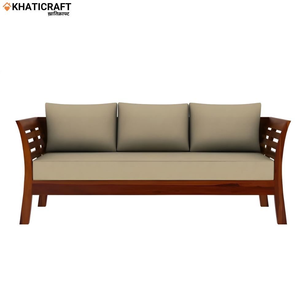 Netra Solid Wood Sheesham 3 Seater Sofa