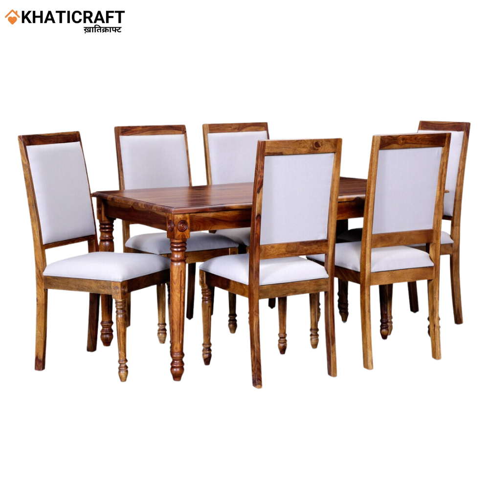 Kavya Kunj Solid Wood Sheesham 6 Seater Dining Set