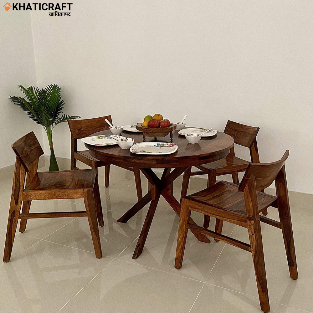 Mandal Rami Solid Wood Sheesham 4 Seater Dining Set