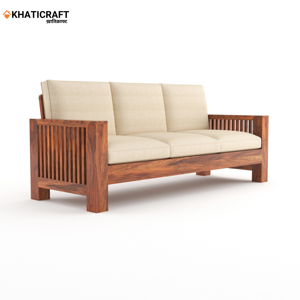 Dhara Solid Wood Sheesham 3 Seater Sofa