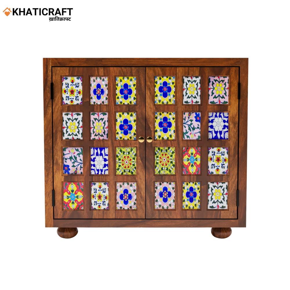 Chitra 3 Feet Solid Wood Sheesham Sideboard