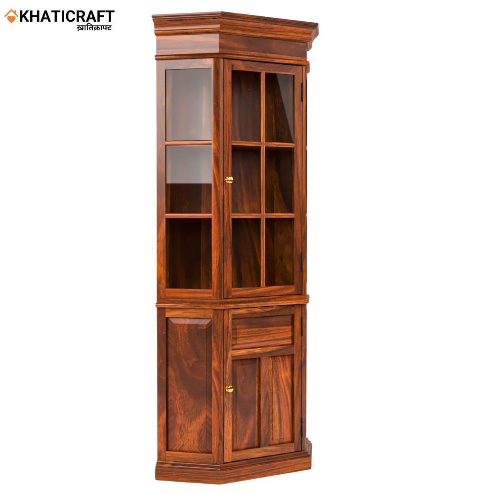 Ziya Solid Wood Sheesham Corner Cabinet