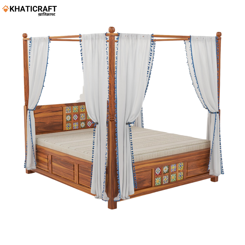 Chitra Solid Wood Sheesham Poster Bed