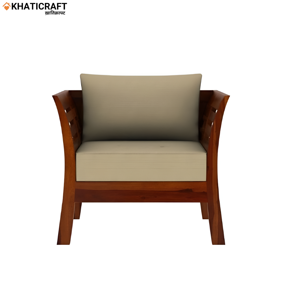 Netra Solid Wood Sheesham 1 Seater Sofa