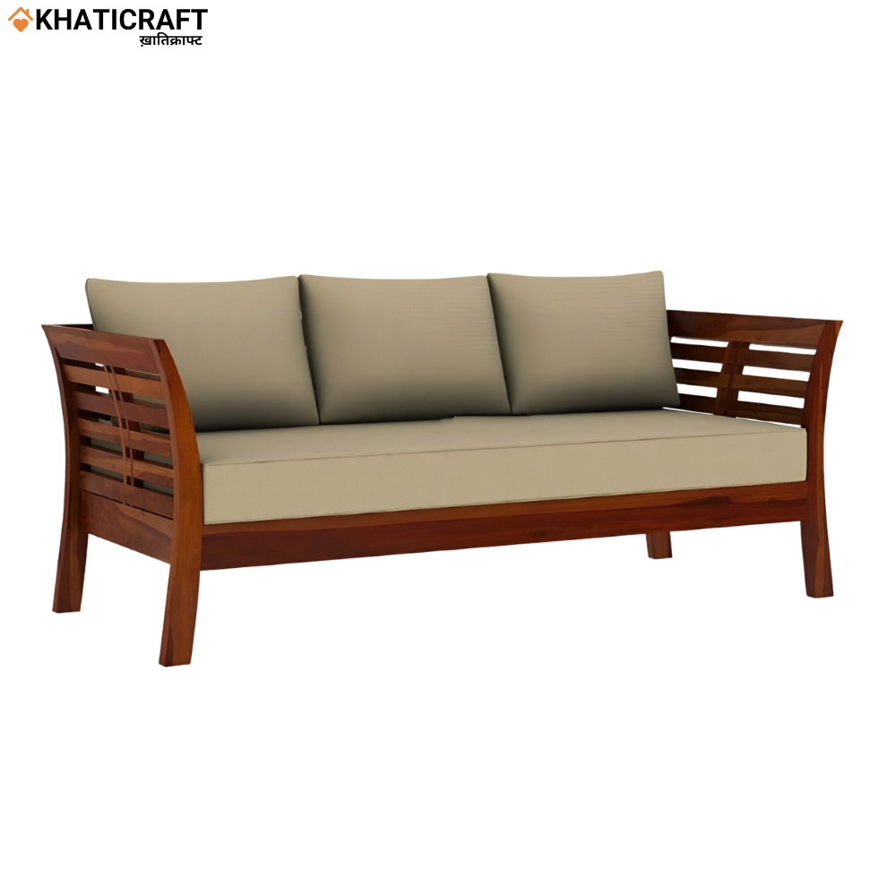 Netra Solid Wood Sheesham 5 Seater Sofa