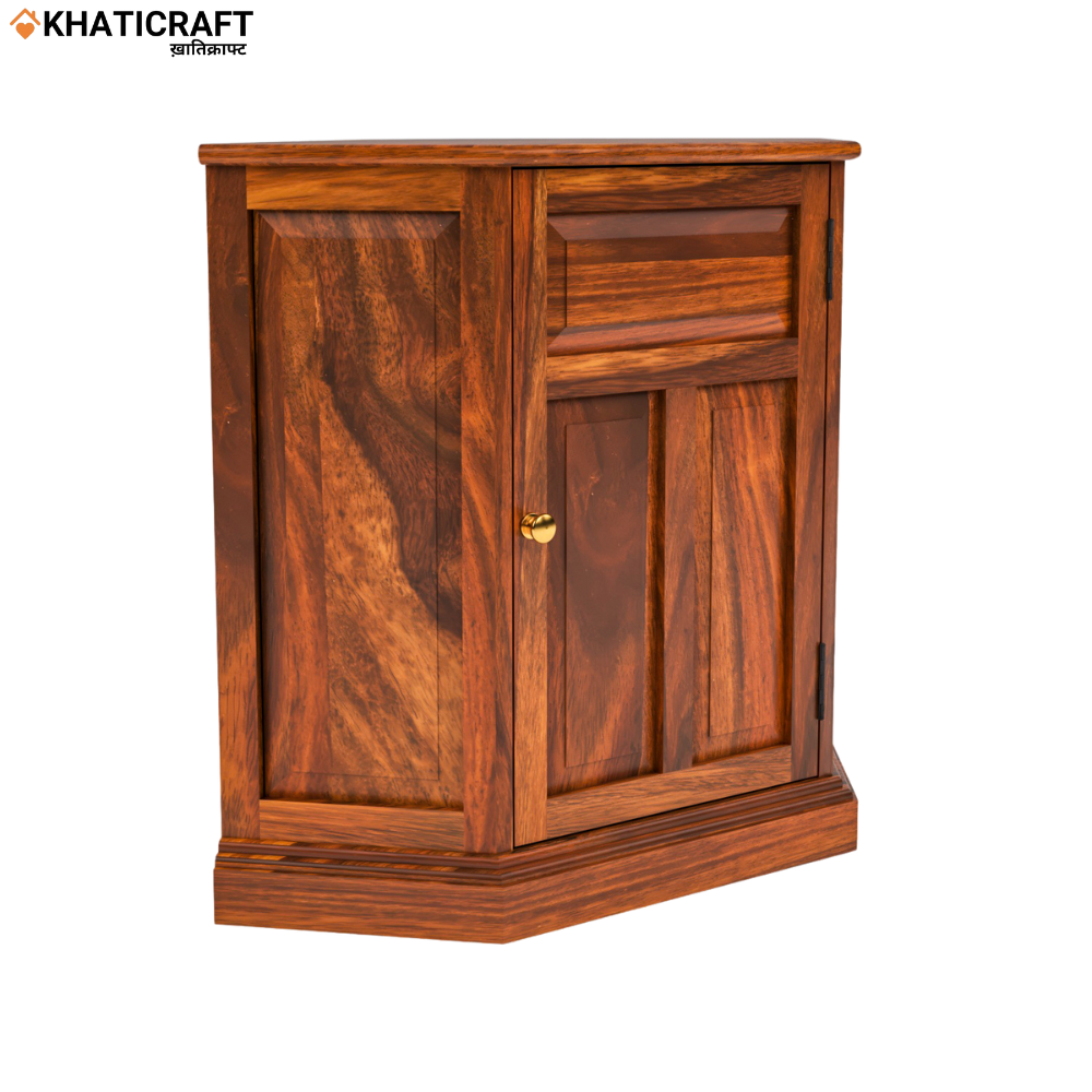 Ziya Solid Wood Sheesham Corner Cabinet(BTM)