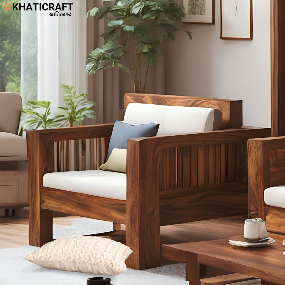 Tapi Solid Wood Sheesham 5 Seater Sofa