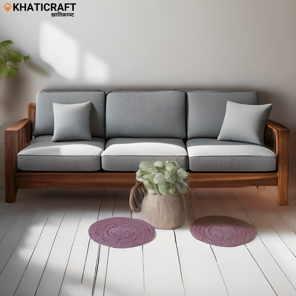 Divit Solid Wood Sheesham 5 Seater Sofa
