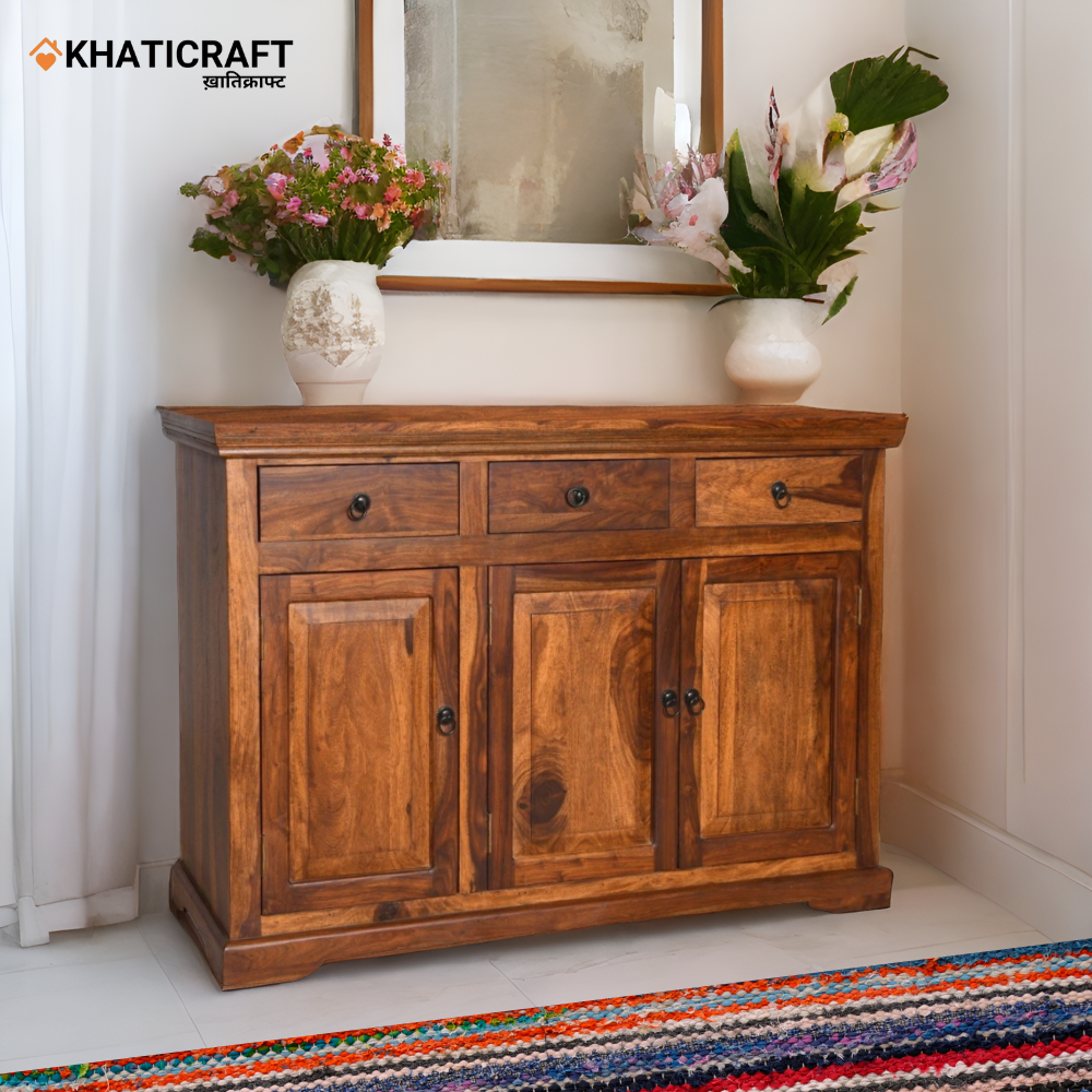 Nitya 4 Feet Solid Wood Sheesham Sideboard