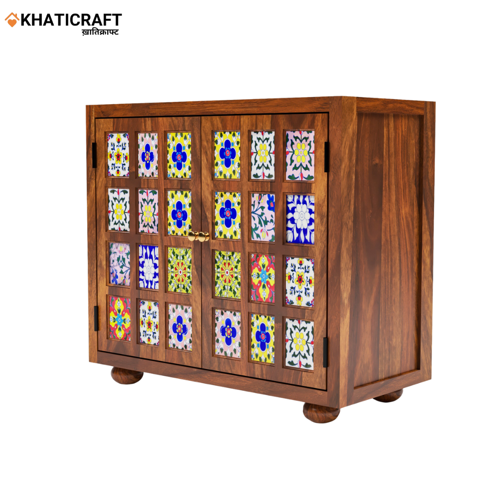 Chitra 3 Feet Solid Wood Sheesham Sideboard