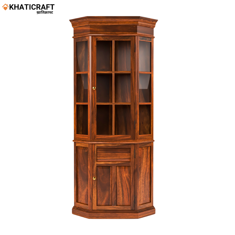 Ziya Solid Wood Sheesham Corner Cabinet