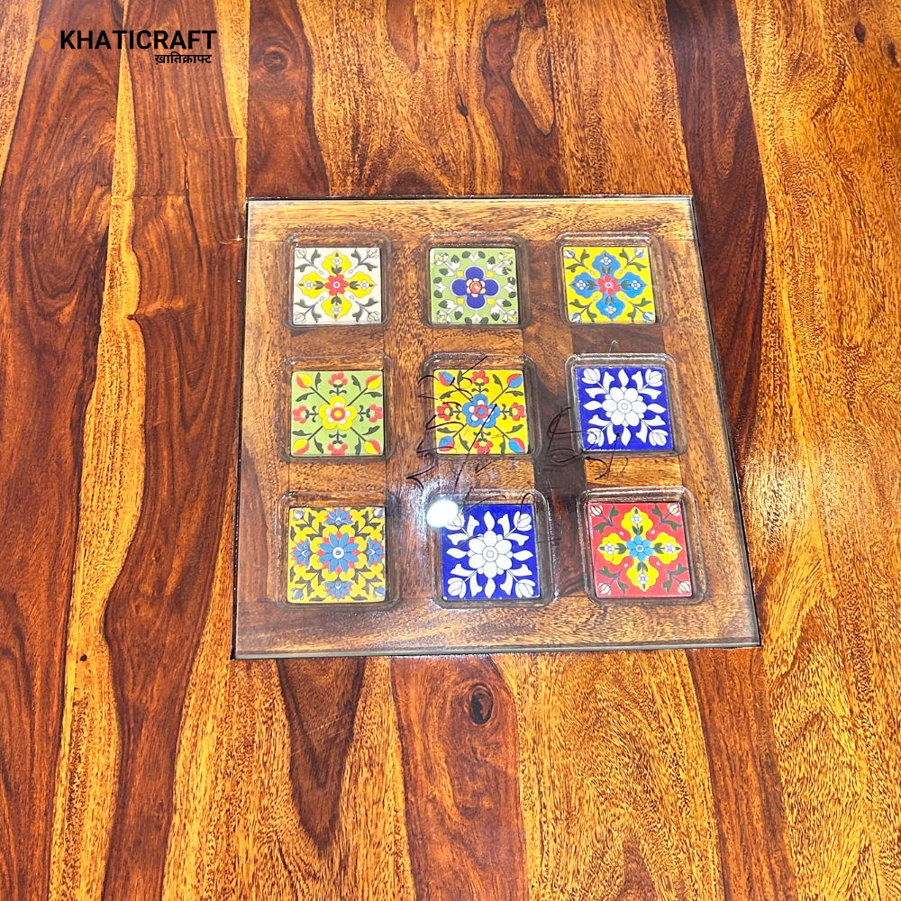 Chitra Solid Wood Sheesham Nested Coffee Table Set of 5(1+4)
