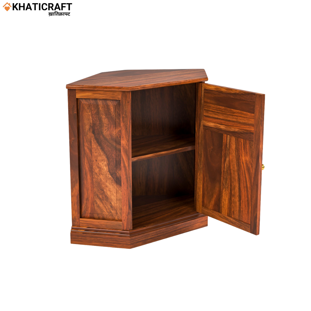 Ziya Solid Wood Sheesham Corner Cabinet(BTM)