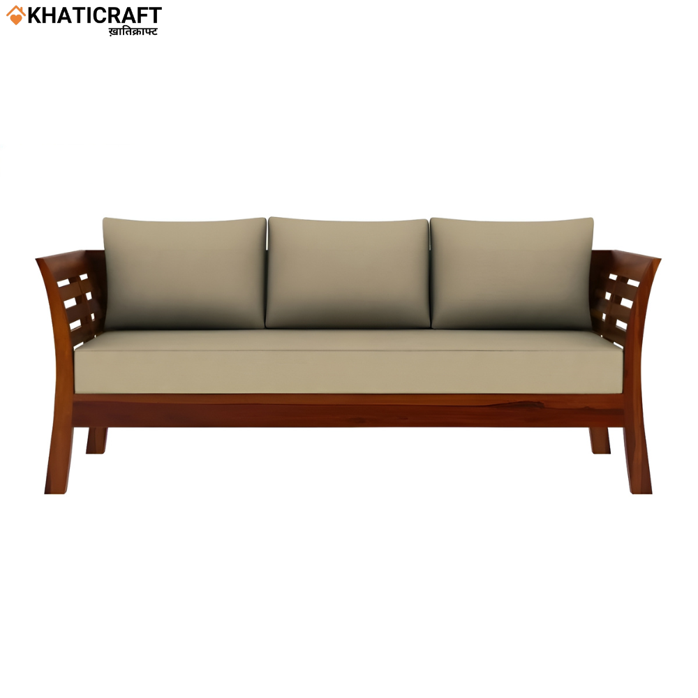 Netra Solid Wood Sheesham 5 Seater Sofa