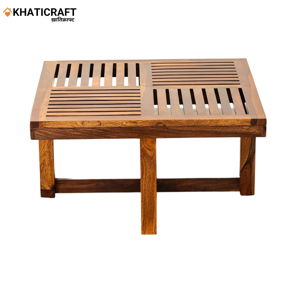 Dhara With Plain stool Solid Wood Sheesham Nested Coffee Table Set of 5(1+4)