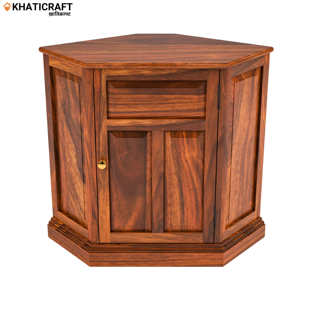 Ziya Solid Wood Sheesham Corner Cabinet(BTM)