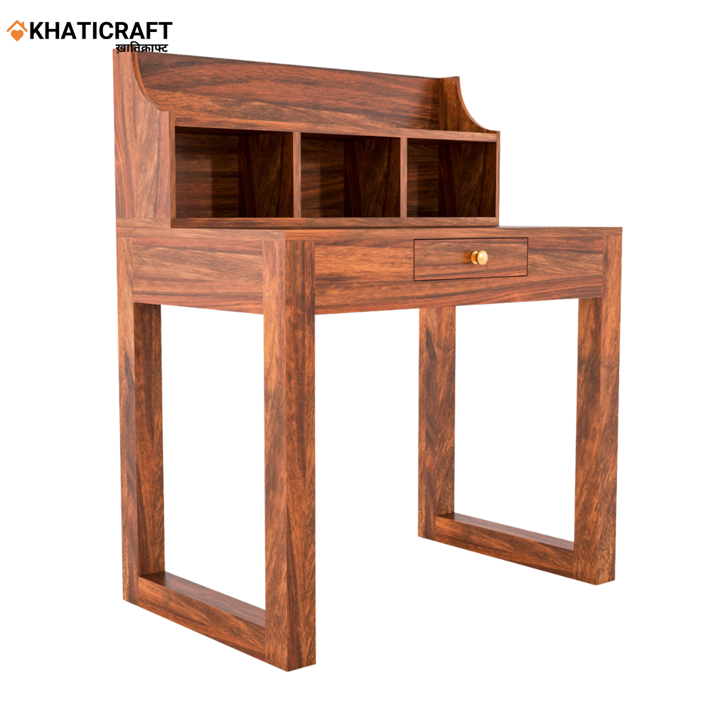 Arya-1 Solid Wood Sheesham Study Table With Chavi Wallshelf