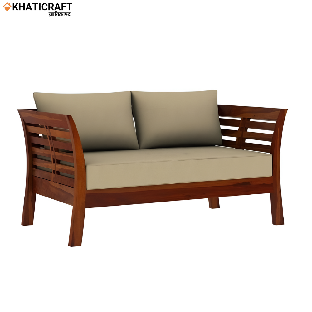 Netra Solid Wood Sheesham 2 Seater Sofa