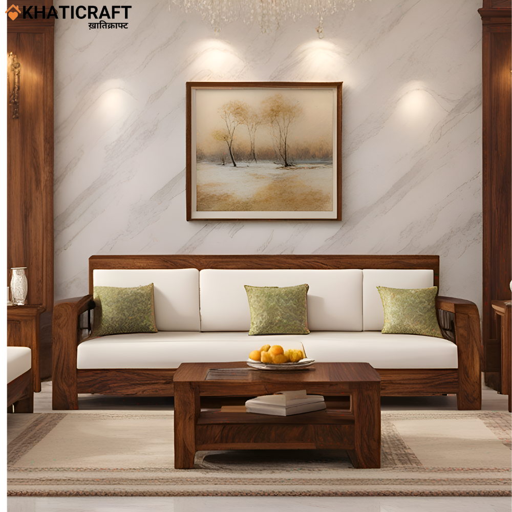 Tapi Solid Wood Sheesham 5 Seater Sofa