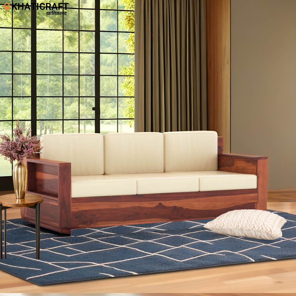 Tadoba Solid Wood Sheesham 3 Seater Sofa