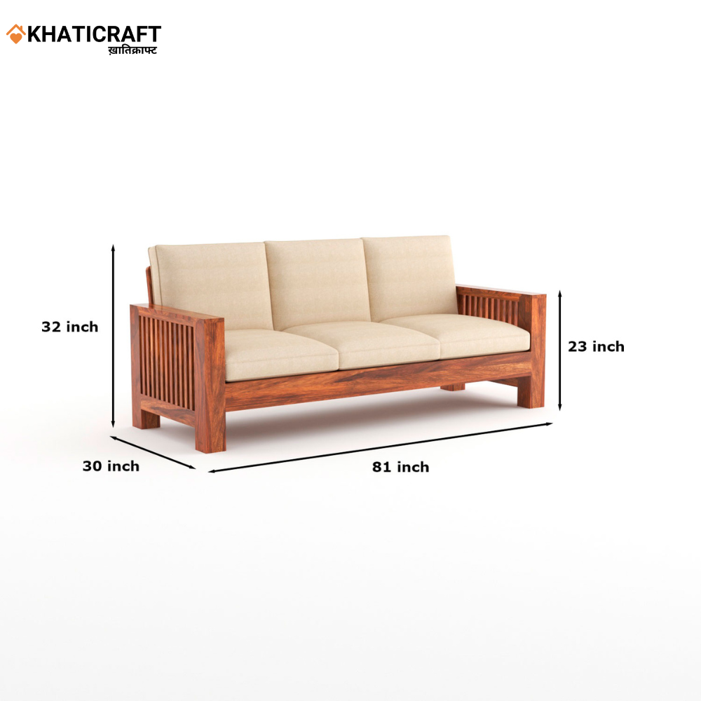 Dhara Solid Wood Sheesham 5 Seater Sofa