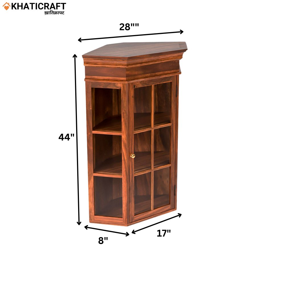 Ziya Solid Wood Sheesham Corner Cabinet(TOP)