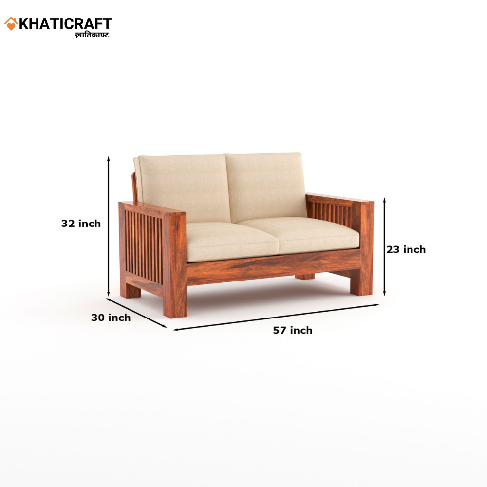 Dhara Solid Wood Sheesham 2 Seater Sofa