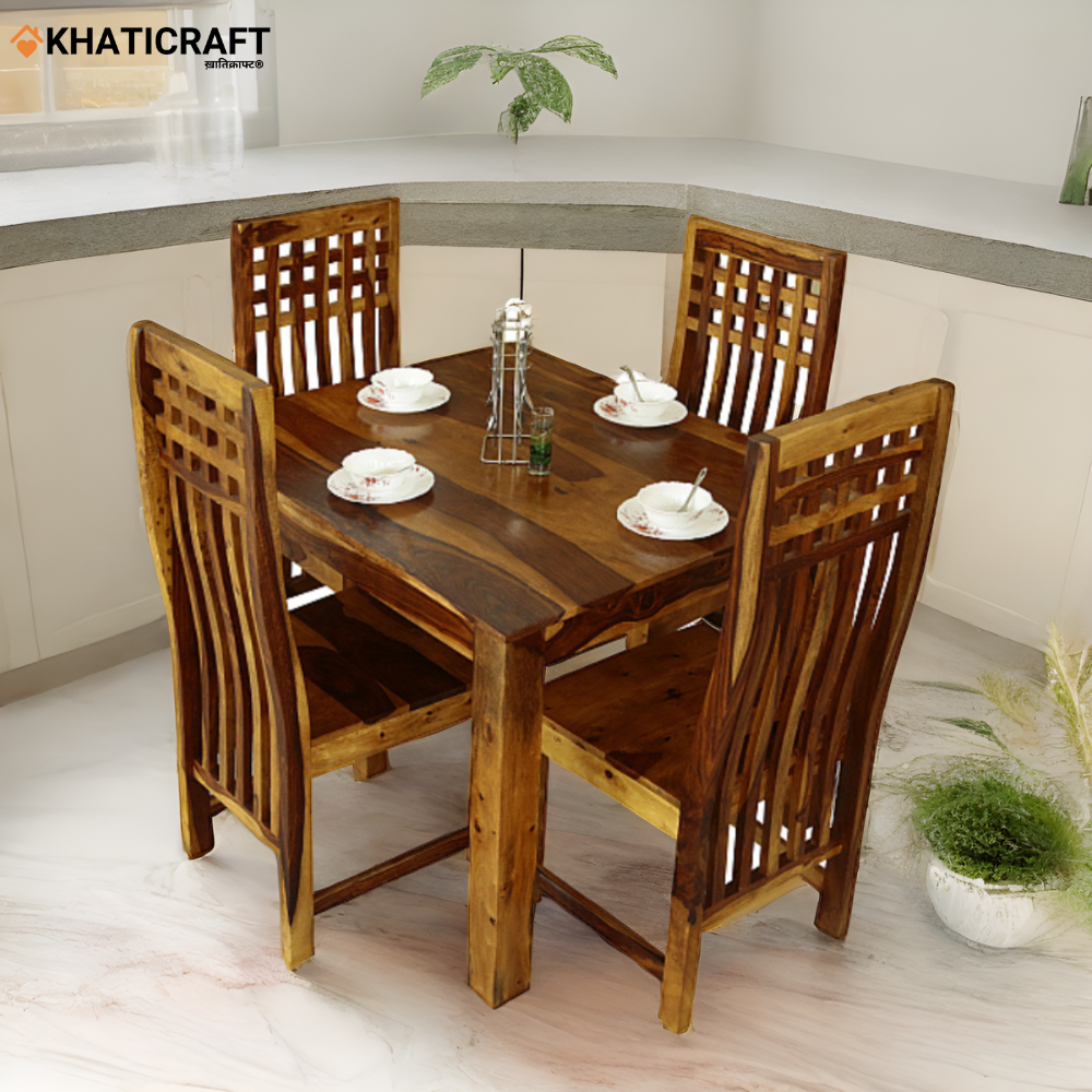 Hina Chavi Solid Wood Sheesham 4 Seater Dining Set