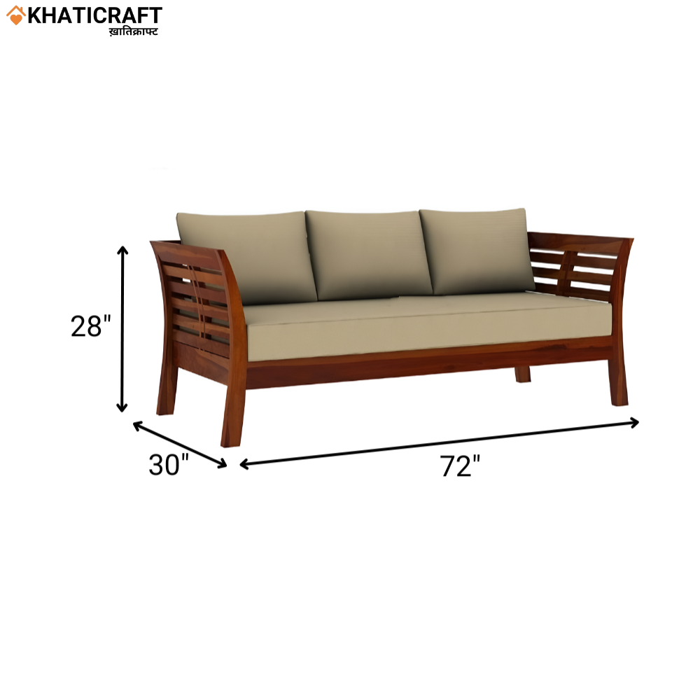 Netra Solid Wood Sheesham 5 Seater Sofa