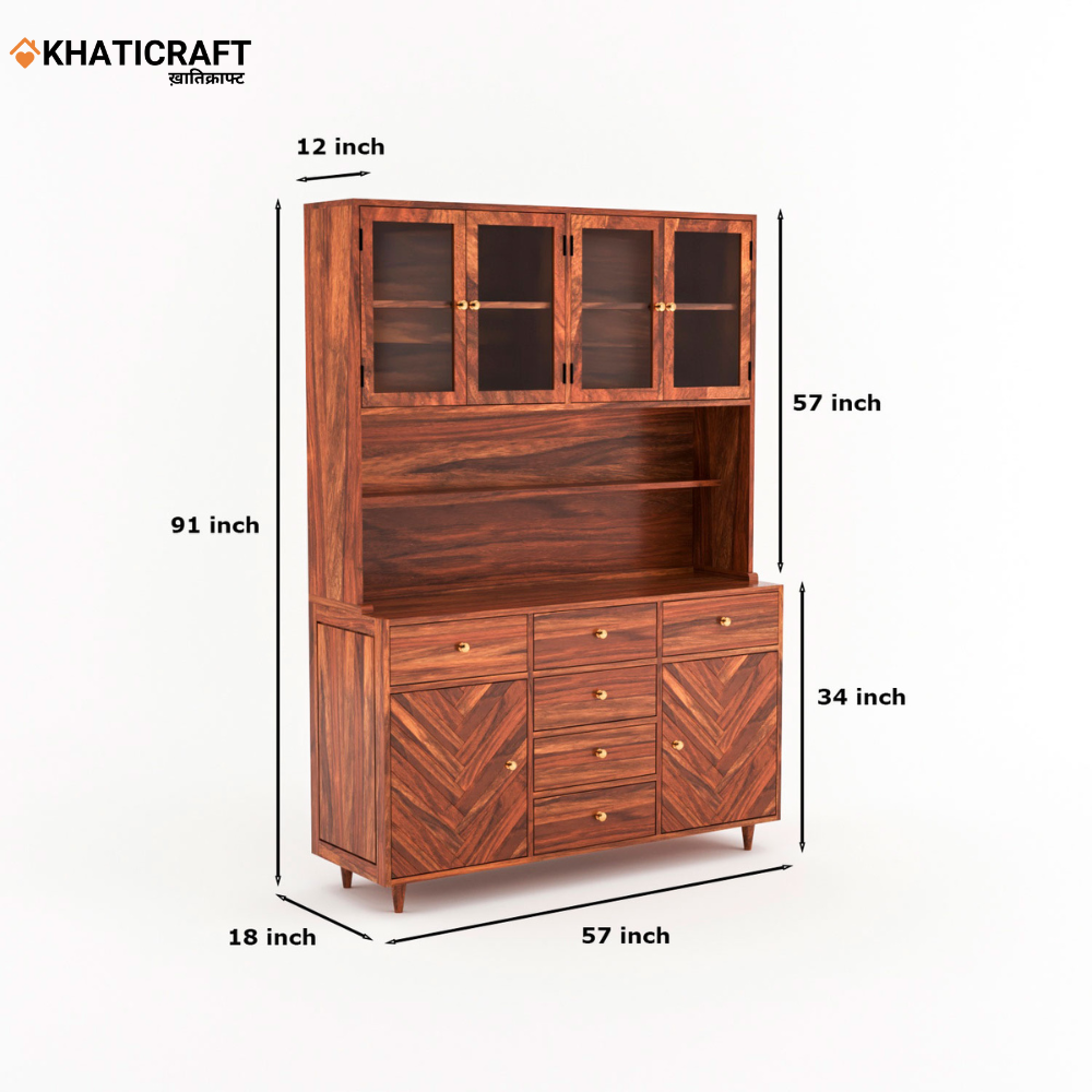 Antara Solid Wood Sheesham Crockery Unit