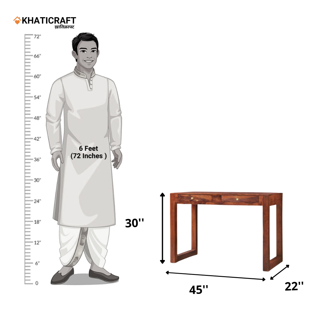 Arya-2 Solid Wood Sheesham Study Table