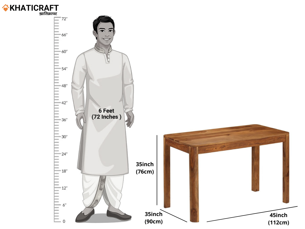 Rami Hana Solid Wood Sheesham 4 Seater Dining Set