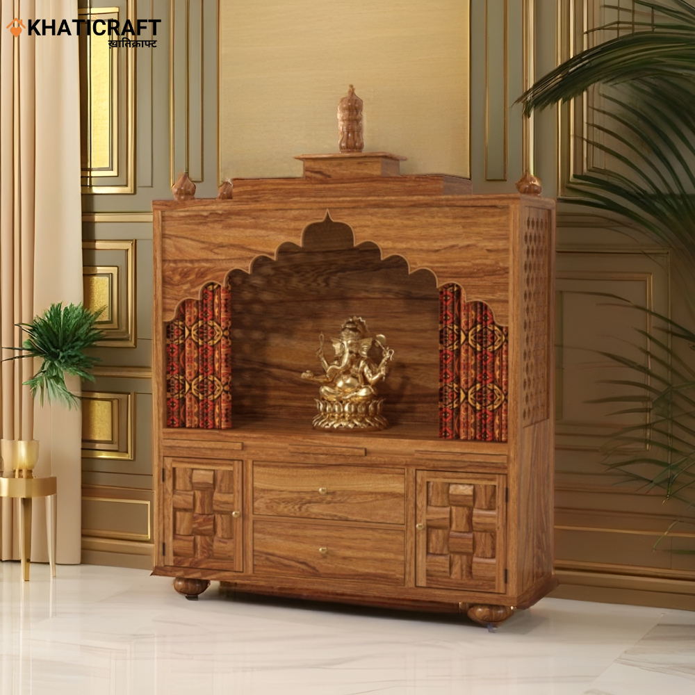 Niwar Solid Wood Sheesham Temple