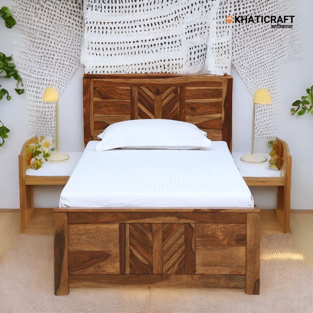 Antara Solid Wood Sheesham  Single Bed