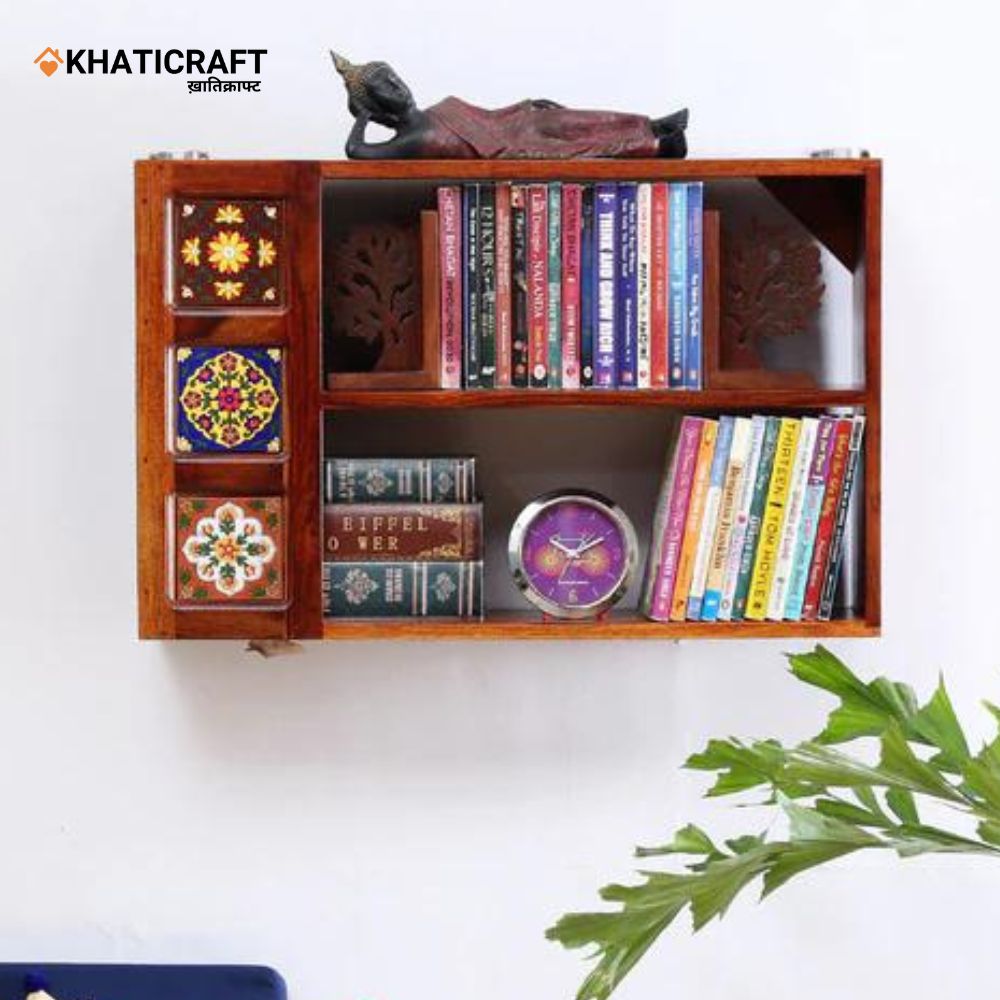 Chitra Solid Wood Sheesham Wallshelf