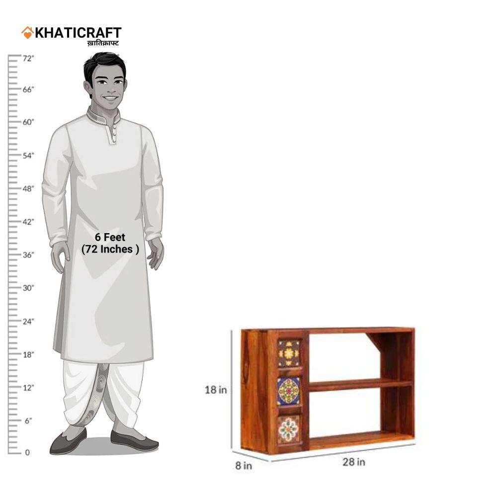 Chitra Solid Wood Sheesham Wallshelf