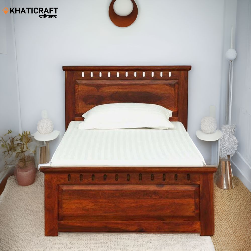 Kuber Solid Wood Sheesham Single Bed